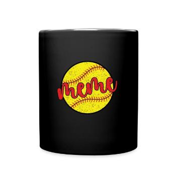 Meme Grand-mère d'un joueur de softball Softball Meme - Mug uni - noir - Devant