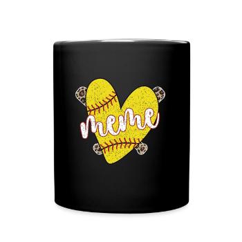 Meme Oma Eines Softballspieler Softball Meme - Tasse einfarbig - Schwarz - Vorne