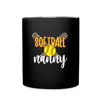 Nounou grand-mère d'un joueur de softball Nounou de softball - Mug uni - noir - Devant
