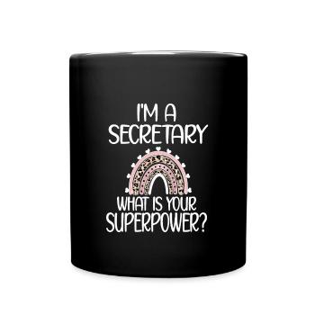Secretary Appreciation Office Worker Gift - Full Colour Mug - black - Front