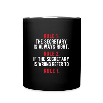 Secretary Gift Office Worker Appreciation - Full Colour Mug - black - Front