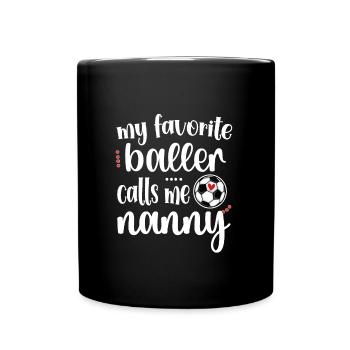 Fière nounou de football Grand-mère de la joueuse de football nounou - Mug uni - noir - Devant