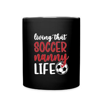 Fière nounou de football Grand-mère de la joueuse de football nounou - Mug uni - noir - Devant