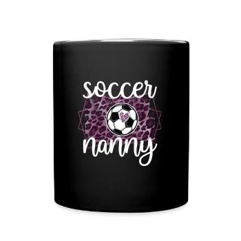 Fière nounou de football Grand-mère de la joueuse de football nounou - Mug uni - noir - Devant