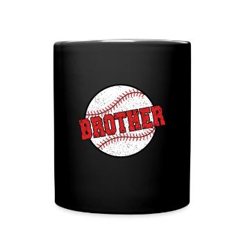 Baseball Brother Of A Baseball Player Brother - Tasse einfarbig - Schwarz - Vorne