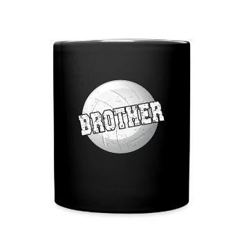 Proud volleyball brother Volleyball player brother - Full Colour Mug - black - Front