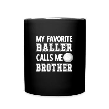 Proud volleyball brother Volleyball player brother - Full Colour Mug - black - Front