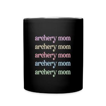 Stolze Bogenschießen-Mama Von Bogenschützen Mutter - Tasse einfarbig - Schwarz - Vorne