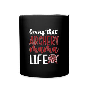Beste Bogenschießen-Mama Von Bogenschützen Mutter - Tasse einfarbig - Schwarz - Vorne