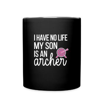 Stolze Bogenschießen-Mama Von Bogenschützen Mutter - Tasse einfarbig - Schwarz - Vorne