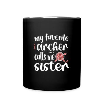 Tir à l’arc Sœur Archer Sœur - Mug uni - noir - Devant