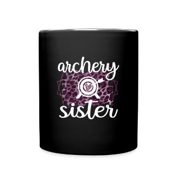 Proud Archery Sister Of Archers - Full Colour Mug - black - Front
