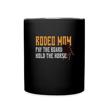 Rodeo Mama Stolze Rodeo-Reiter Mutter Geschenk - Tasse einfarbig - Schwarz - Vorne
