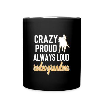 Stolze Rodeo Oma Rodeo-Reiter Großmutter Geschenk - Tasse einfarbig - Schwarz - Vorne