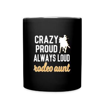 Stolze Rodeo Tante Rodeo-Reiter Tante Geschenk - Tasse einfarbig - Schwarz - Vorne