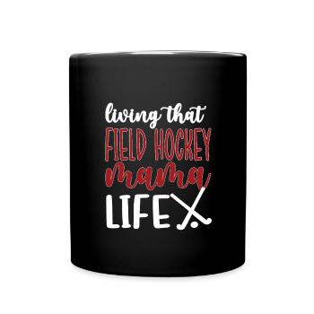 Fière maman de hockey sur gazon maman joueuse de hockey sur gazon - Mug uni - noir - Devant