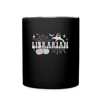 School Librarian Halloween Library Worker Gifts - Full Colour Mug - black - Front
