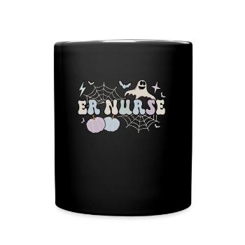 Emergency Room Nurse Halloween ER Nurse Gifts - Full Colour Mug - black - Front