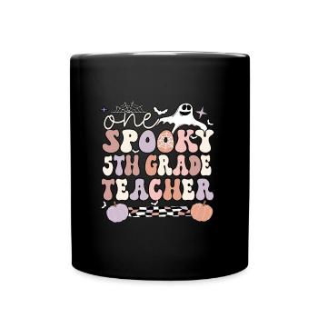 5th Grade Teacher Halloween Fifth Grade Crew Gift - Full Colour Mug - black - Front
