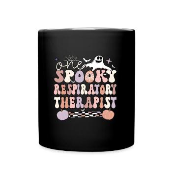 Respiratory Therapist Gifts RT Therapy Halloween - Full Colour Mug - black - Front