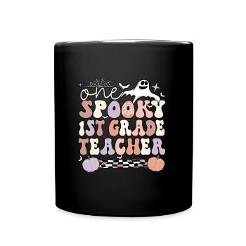 1st Grade Teacher Halloween 1st Team First Grade - Full Colour Mug - black - Front