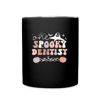 Dentiste Cadeau Dentiste Dentaire Dentiste Halloween - Mug uni - noir - Devant