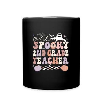 2nd Grade Teacher Halloween 2nd Team Second Grade - Full Colour Mug - black - Front