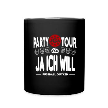Jga Ja ich will Fussball gucken Hochzeitsantrag - Tasse einfarbig - Schwarz - Vorne