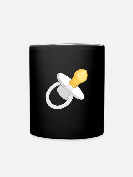 Weißer Schnuller - Baby Schnuller - Schnuller - Tasse einfarbig - Schwarz