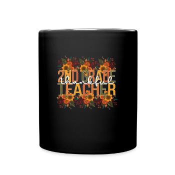 2nd Grade Teacher Thanksgiving Second Grade Team - Full Colour Mug - black - Front