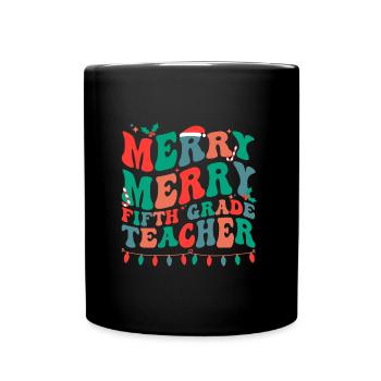 5th Grade Teacher Christmas Fifth Grade Crew Xmas - Full Colour Mug - black - Front