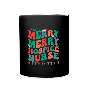 Hospice Nurse Christmas Hospice Nursing Xmas Gifts - Full Colour Mug - black - Front