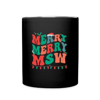 MSW Christmas Master Of Social Work Xmas Gifts - Full Colour Mug - black - Front