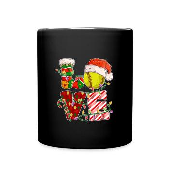 Softball Christmas Softball Player Xmas Party Gift - Tasse einfarbig - Schwarz - Vorne