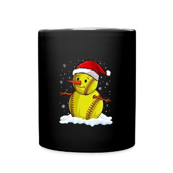 Softball Christmas Softball Player Xmas Party Gift - Tasse einfarbig - Schwarz - Vorne