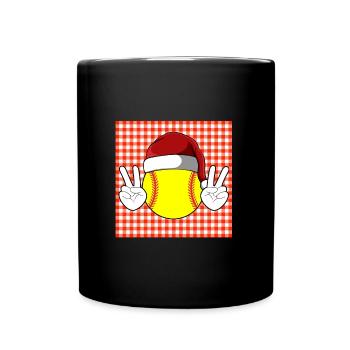 Softball Xmas Softball Player Christmas Gift - Tasse einfarbig - Schwarz - Vorne