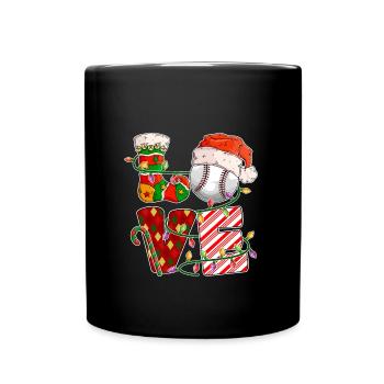 Baseball Noël Joueur de baseball Fête de Noël - Mug uni - noir - Devant
