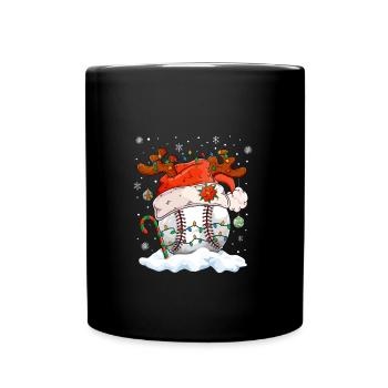 Baseball Noël Joueur de baseball Fête de Noël - Mug uni - noir - Devant