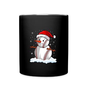 Baseball Noël Joueur de baseball Fête de Noël - Mug uni - noir - Devant