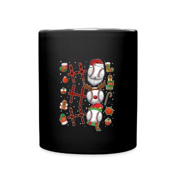 Baseball Noël Joueur de baseball Fête de Noël - Mug uni - noir - Devant