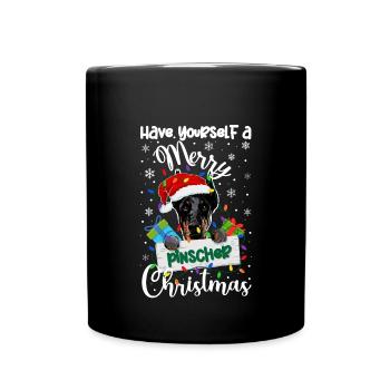 Miniature Pinscher Christmas Min Pin Xmas Gifts - Tasse einfarbig - Schwarz - Vorne