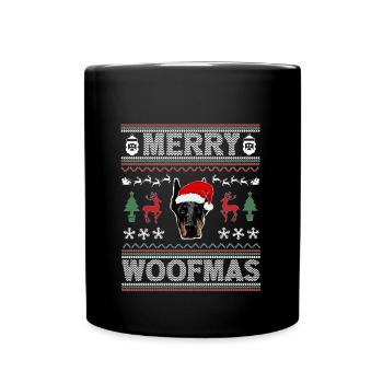 Miniature Pinscher Ugly Christmas Min Pin Xmas - Tasse einfarbig - Schwarz - Vorne