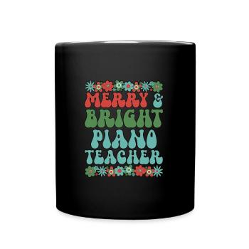 Piano Teacher Christmas Piano Teaching Xmas Gift - Full Colour Mug - black - Front