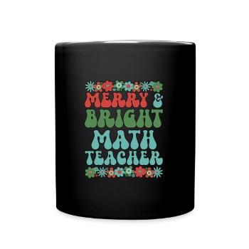 Professeur de mathématiques Noël Enseignement des mathématiques Cadeau de Noël - Mug uni - noir - Devant