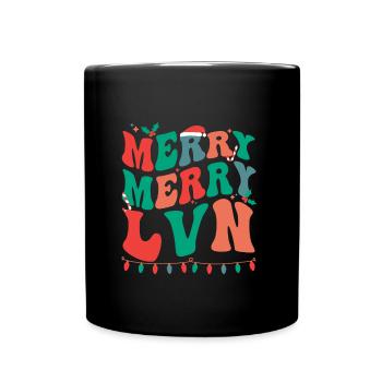 LVN Nurse Christmas Licensed Vocational Nurse Xmas - Full Colour Mug - black - Front