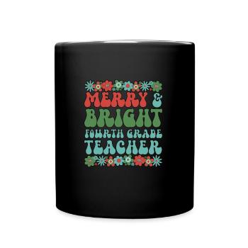 4th Grade Teacher Christmas Fourth Grade Team Xmas - Full Colour Mug - black - Front