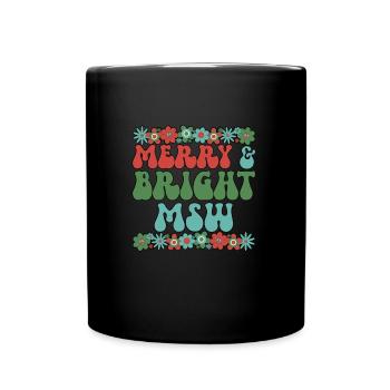 MSW Christmas Master Of Social Work Xmas Gifts - Full Colour Mug - black - Front