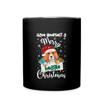 Beagle Christmas Party Beagle Dog Xmas Gifts - Tasse einfarbig - Schwarz - Vorne