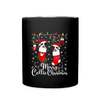 Border Collie Christmas Border Collie Xmas Gifts - Full Colour Mug - black - Front