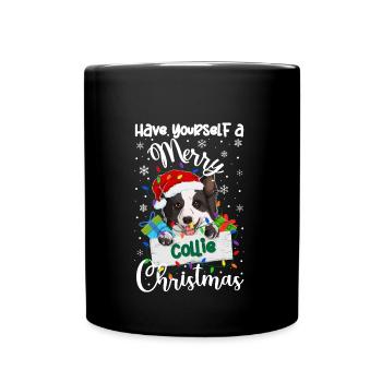 Border Collie Christmas Border Collie Xmas Gifts - Full Colour Mug - black - Front